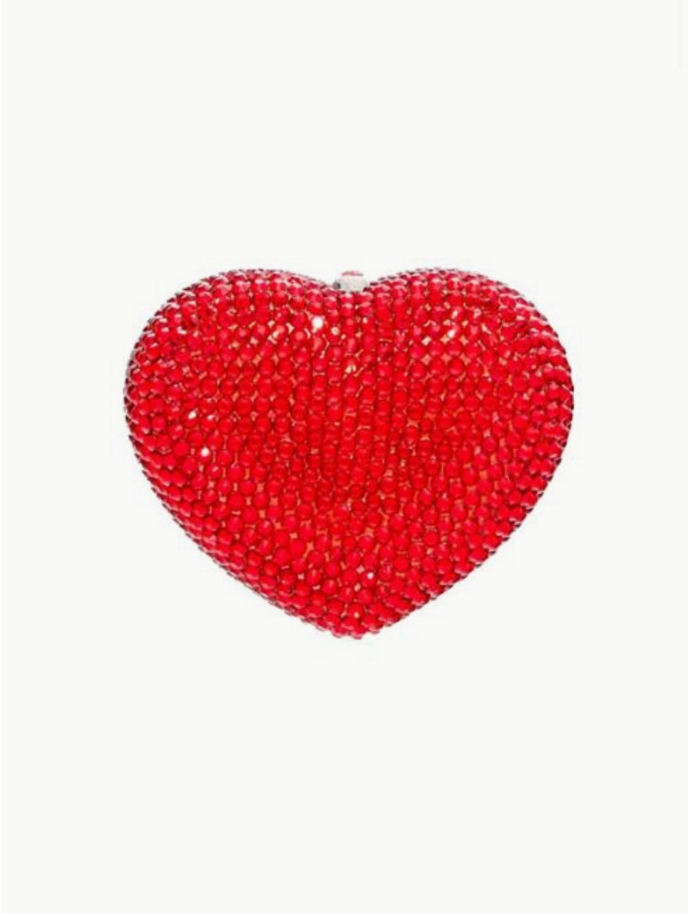 NWT Judith Leiber Red Crystal Heart pill case pill box. Mini heart box.